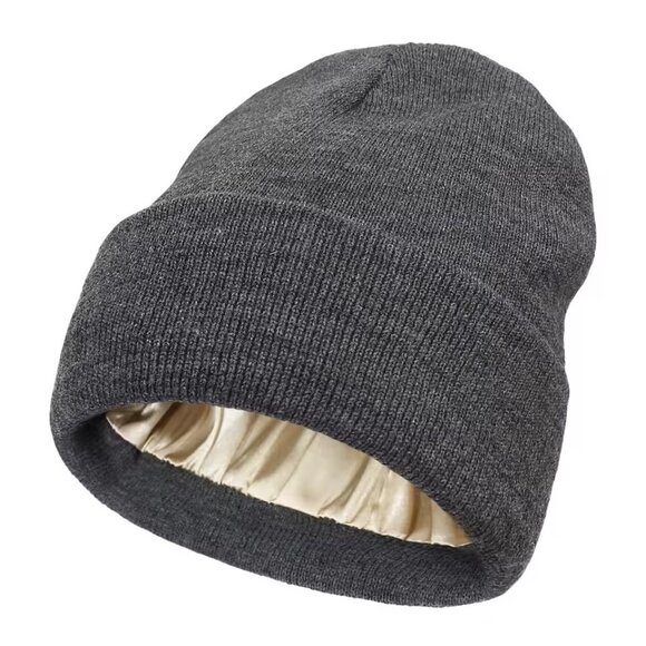 Satin Lined Anti Static Beanie Unisex Winter No Static Knitted Hat Ski Cap Cozy - Picture 14 of 16